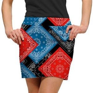 LoudMouth Golf Skirt Bandanas Red Blue Skort 10